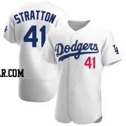 Chris Stratton Men's Los Angeles Dodgers White Authentic Home Jersey