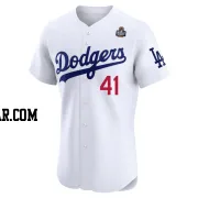 Chris Stratton Men's Los Angeles Dodgers White Elite Home 2024 World Series Jersey