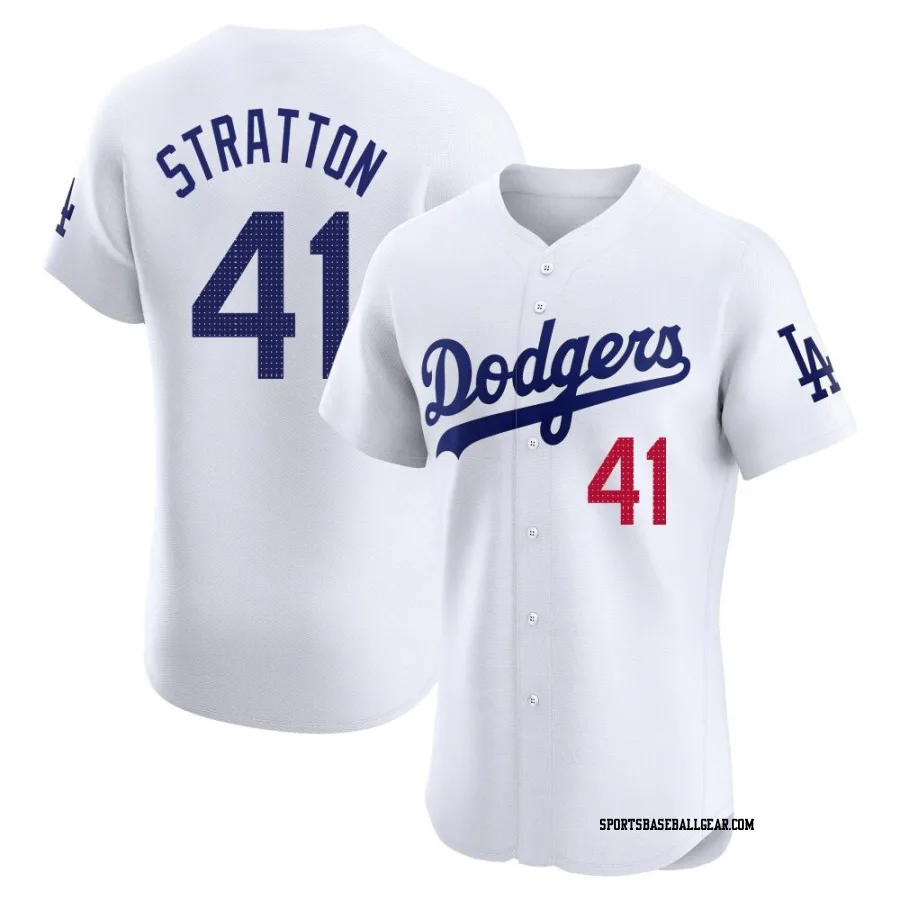Chris Stratton Men's Los Angeles Dodgers White Elite Home Jersey