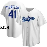 Chris Stratton Men's Los Angeles Dodgers White Replica Home Jersey