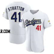 Chris Stratton Men's Los Angeles Dodgers White/Gold Authentic 2021 Gold Program Player Jersey