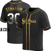 Chris Stratton Men's St. Louis Cardinals Black Golden Replica Alternate Jersey