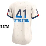 Chris Stratton Women's Los Angeles Dodgers Cream Limited 2024 City Connect World Series Champions Jersey