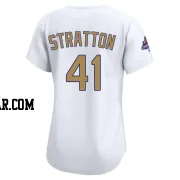 Chris Stratton Women's Los Angeles Dodgers Gold Limited White 2025 Collection Jersey