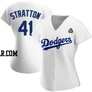 Chris Stratton Women's Los Angeles Dodgers White Authentic Home 2024 World Series Jersey