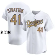 Chris Stratton Youth Los Angeles Dodgers Gold Limited White 2025 Collection Jersey