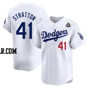 Chris Stratton Youth Los Angeles Dodgers White Limited Home 2024 World Series Jersey