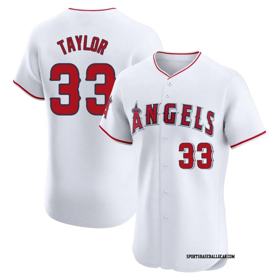 Chris Taylor Men's Los Angeles Angels White Elite Home Jersey