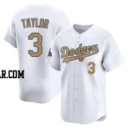 Chris Taylor Men's Los Angeles Dodgers Gold Limited White 2025 Collection Jersey