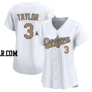 Chris Taylor Women's Los Angeles Dodgers Gold Limited White 2025 Collection Jersey