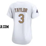 Chris Taylor Women's Los Angeles Dodgers Gold Limited White 2025 Collection Jersey