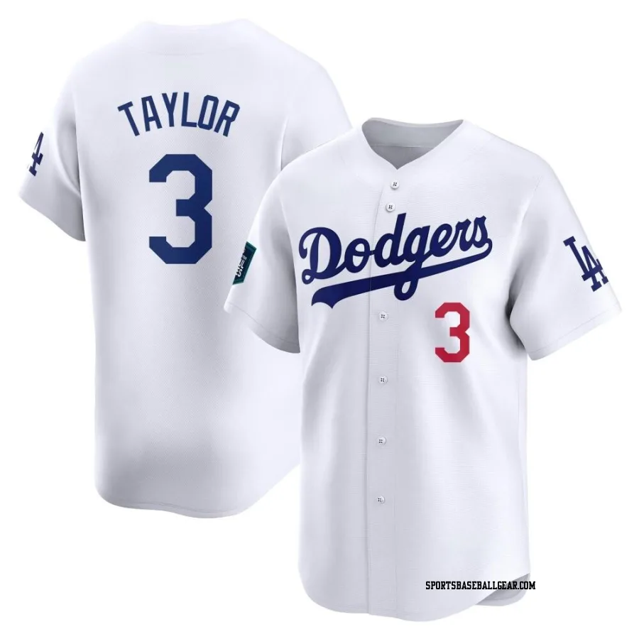 Chris Taylor Youth Los Angeles Dodgers White Limited 2024 World Tour Seoul Series Home Jersey