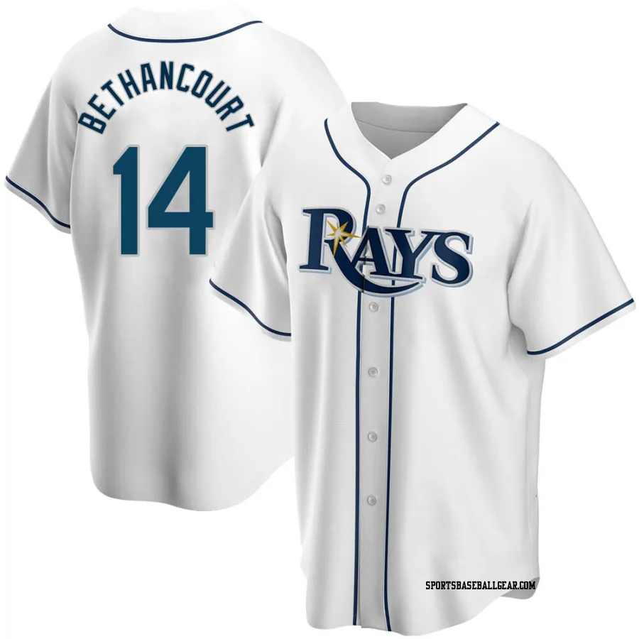 Christian Bethancourt Men's Tampa Bay Rays White Replica Home Jersey