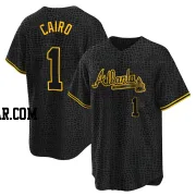 Christian Cairo Men's Atlanta Braves Black Replica Snake Skin City Jersey