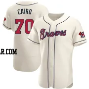 Christian Cairo Men's Atlanta Braves Cream Authentic Alternate Jersey