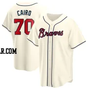 Christian Cairo Youth Atlanta Braves Cream Replica Alternate Jersey