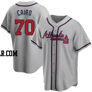 Christian Cairo Youth Atlanta Braves Gray Replica Road Jersey