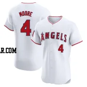 Christian Moore Men's Los Angeles Angels White Elite Home Jersey