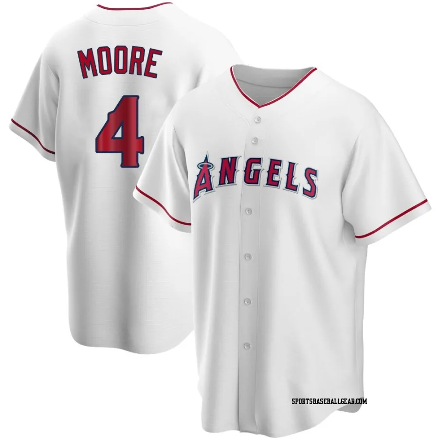 Christian Moore Men's Los Angeles Angels White Replica Home Jersey
