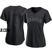 Christian Moore Women's Los Angeles Angels Black Replica Pitch Fashion Jersey