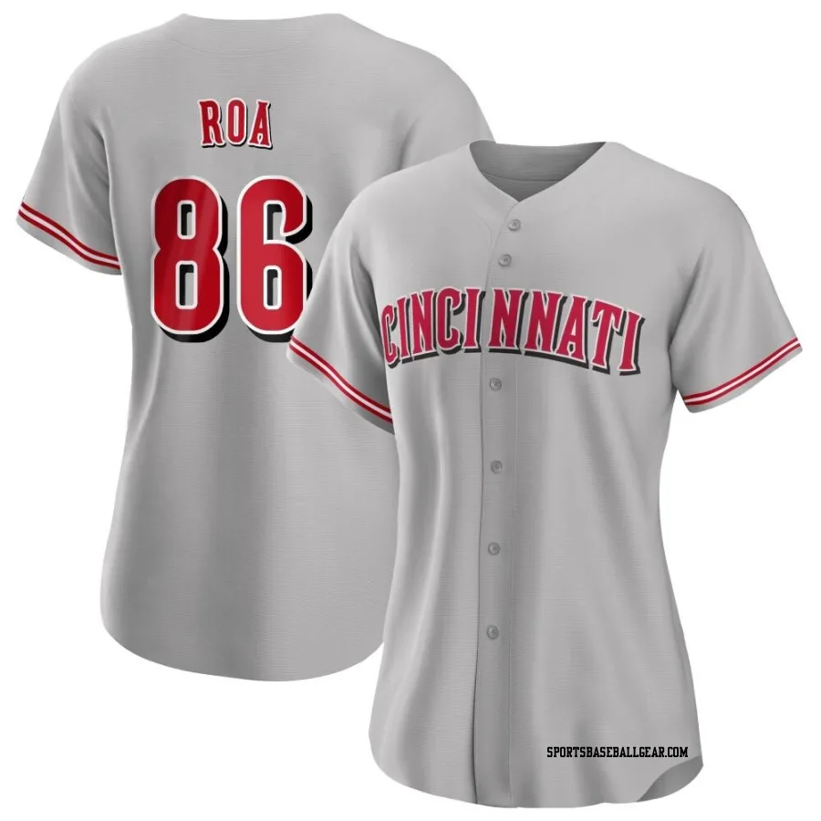 Christian Roa Women's Cincinnati Reds Gray Authentic Road Jersey