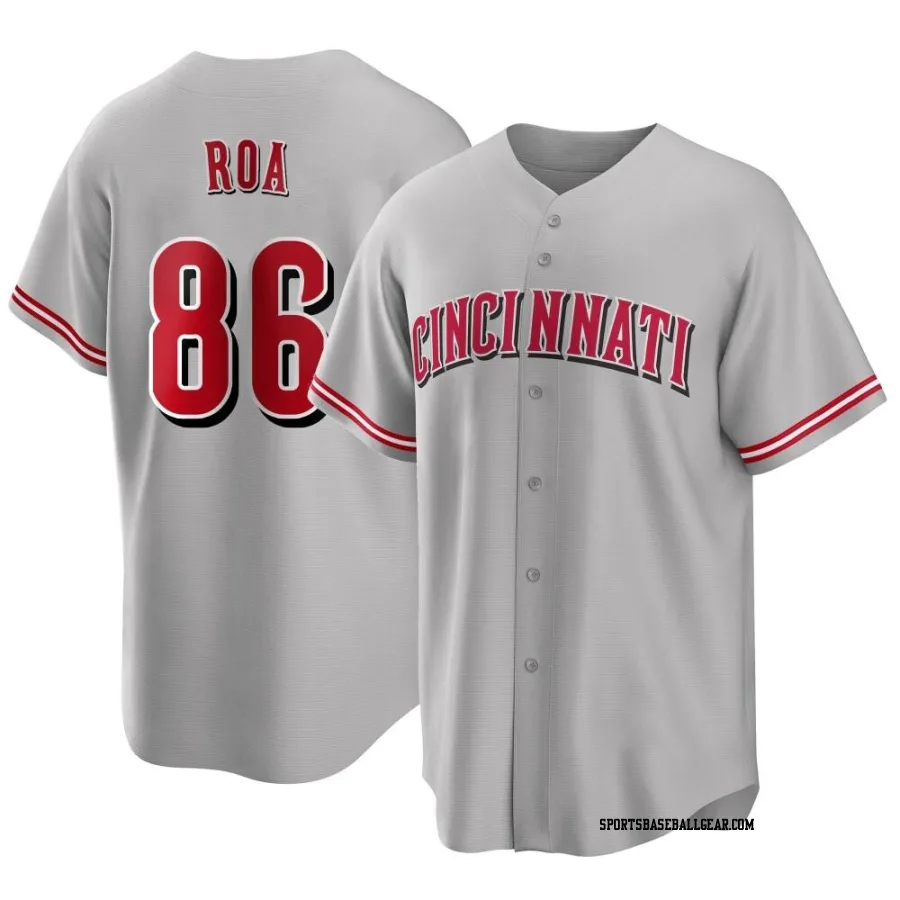 Christian Roa Youth Cincinnati Reds Gray Replica Road Jersey