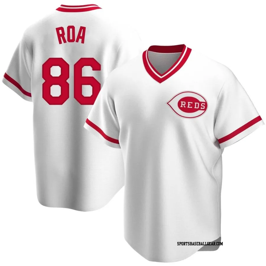 Christian Roa Youth Cincinnati Reds White Replica Home Cooperstown Collection Jersey