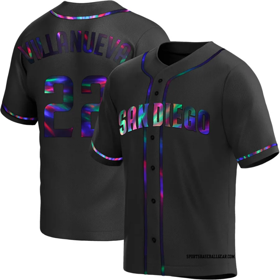 Christian Villanueva Youth San Diego Padres Black Holographic Replica Alternate Jersey