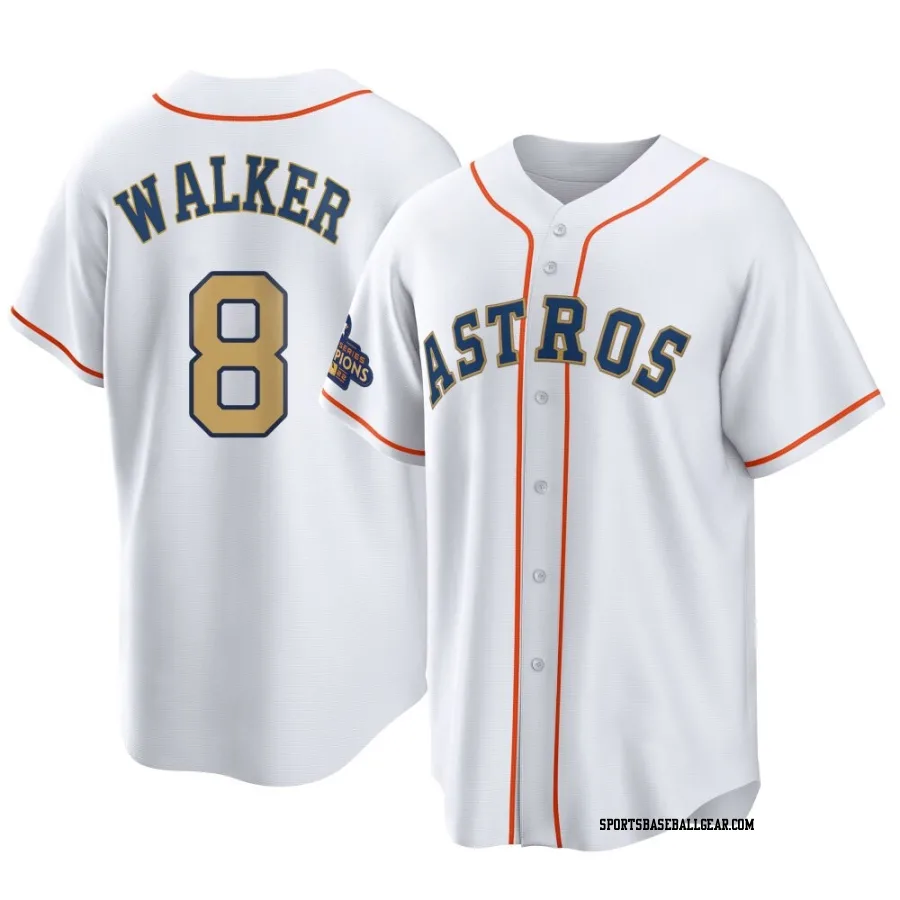 Christian Walker Youth Houston Astros Gold Replica White 2023 Collection Jersey
