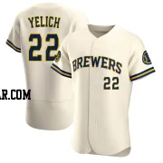 Christian Yelich Men's Milwaukee Brewers Cream Authentic Home Jersey