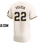 Christian Yelich Men's Milwaukee Brewers Cream Elite Home Jersey