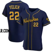 Christian Yelich Men's Milwaukee Brewers Navy Authentic Alternate Jersey