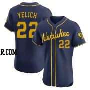 Christian Yelich Men's Milwaukee Brewers Navy Elite Alternate Jersey