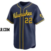 Christian Yelich Youth Milwaukee Brewers Navy Limited Alternate Jersey