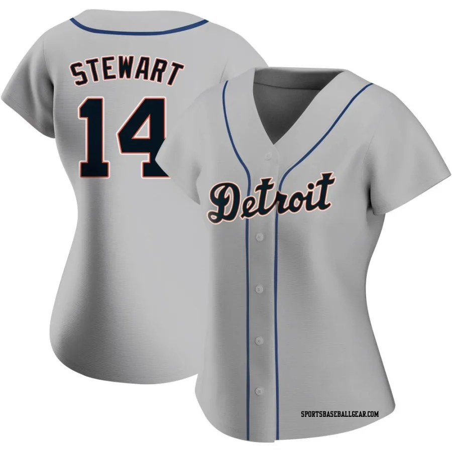 Christin Stewart Women's Detroit Tigers Gray Authentic Road Jersey