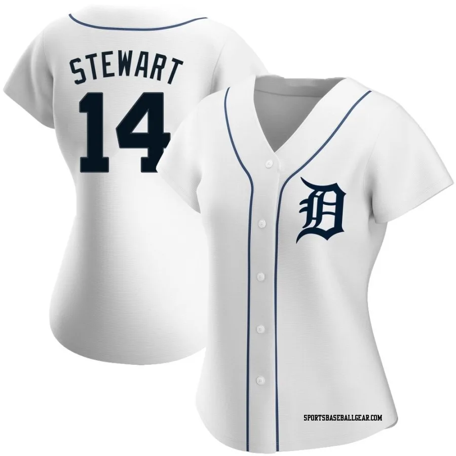 Christin Stewart Women's Detroit Tigers White Authentic Home Jersey