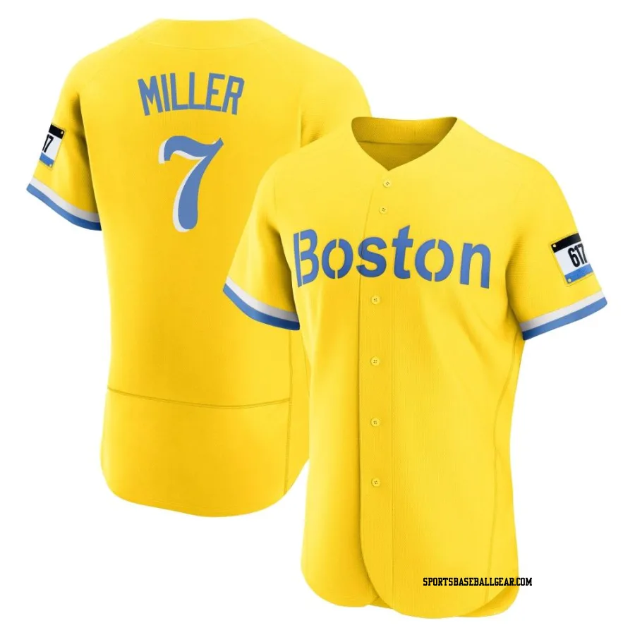 Christopher Miller Men's Boston Red Sox Gold/Light Authentic Blue 2021 City Connect Jersey