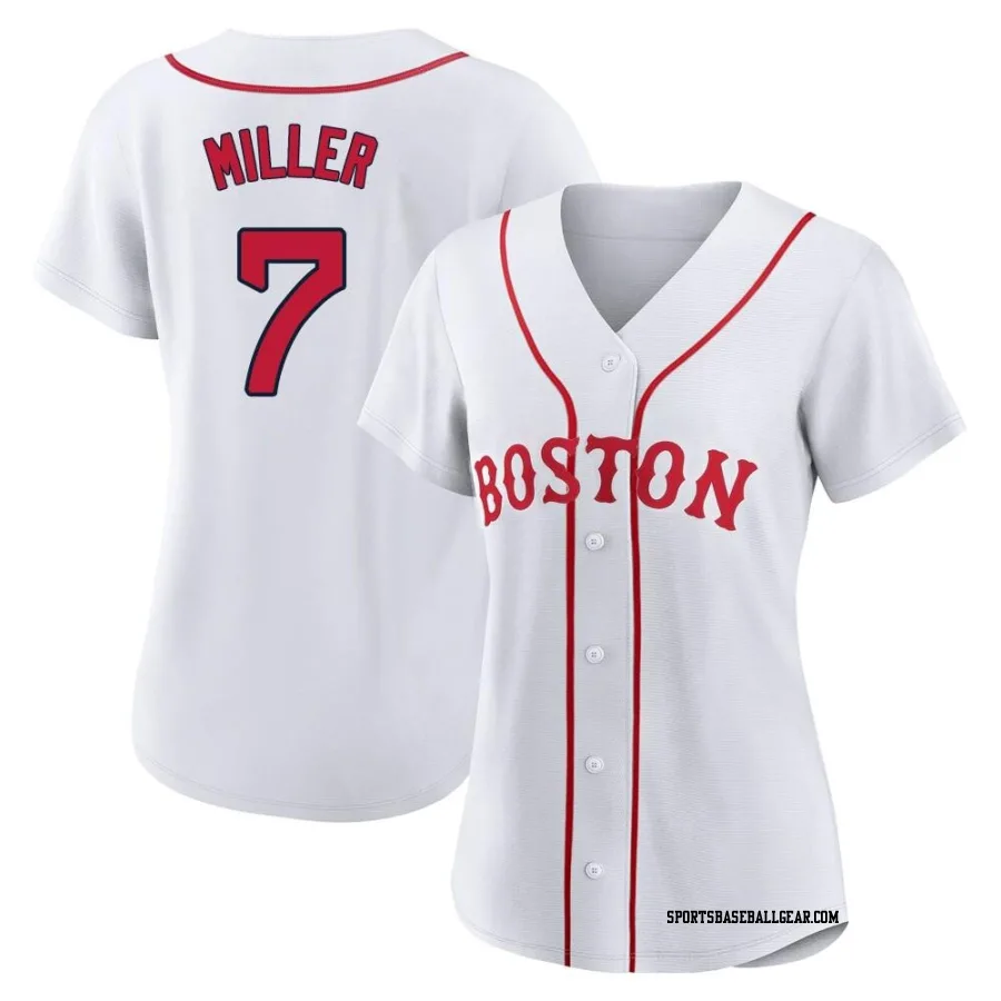 Christopher Miller Women's Boston Red Sox White Authentic 2021 Patriots' Day Jersey