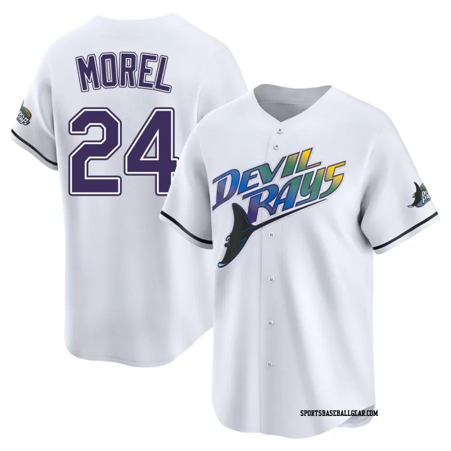 Christopher Morel Men's Tampa Bay Rays White Limited Throwback Cooperstown Jersey