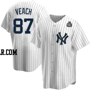 Christopher Veach Men's New York Yankees White Replica Home 2024 World Series Jersey