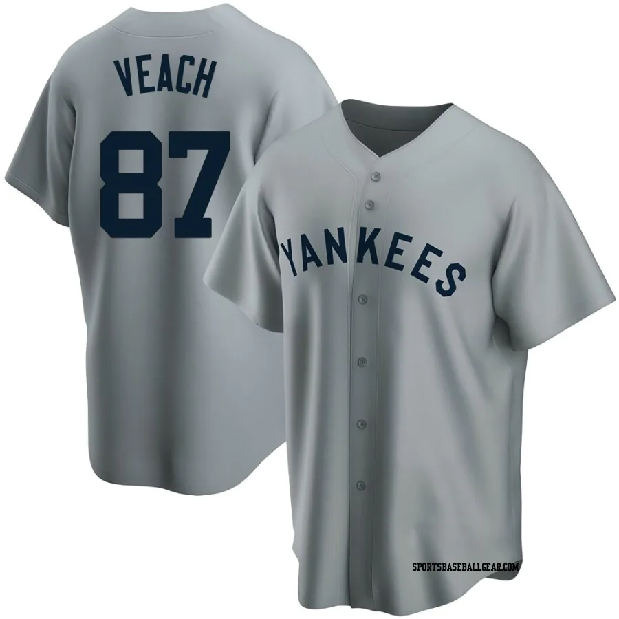 Christopher Veach Youth New York Yankees Gray Replica Road Cooperstown Collection Jersey