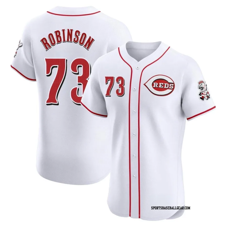 Chuckie Robinson Men's Cincinnati Reds White Elite Home Jersey