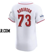Chuckie Robinson Men's Cincinnati Reds White Elite Home Patch Jersey