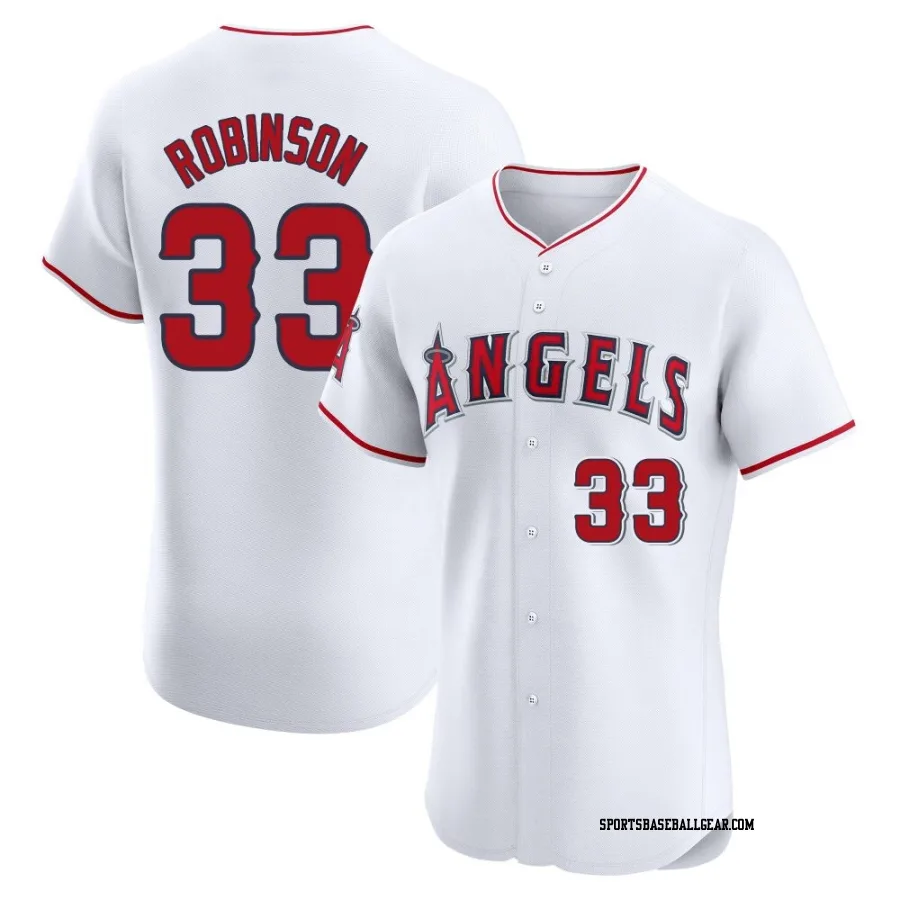 Chuckie Robinson Men's Los Angeles Angels White Elite Home Jersey