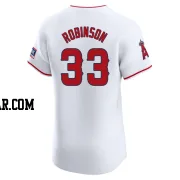 Chuckie Robinson Men's Los Angeles Angels White Elite Home Patch Jersey