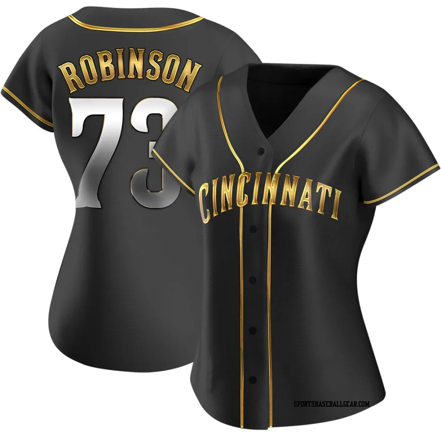 Chuckie Robinson Women's Cincinnati Reds Black Golden Replica Alternate Jersey