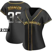 Chuckie Robinson Women's Los Angeles Angels Black Golden Replica Alternate Jersey