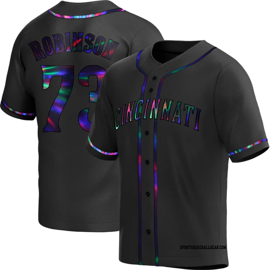 Chuckie Robinson Youth Cincinnati Reds Black Holographic Replica Alternate Jersey