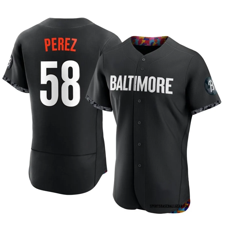 Cionel Perez Men's Baltimore Orioles Black Authentic 2023 City Connect Jersey