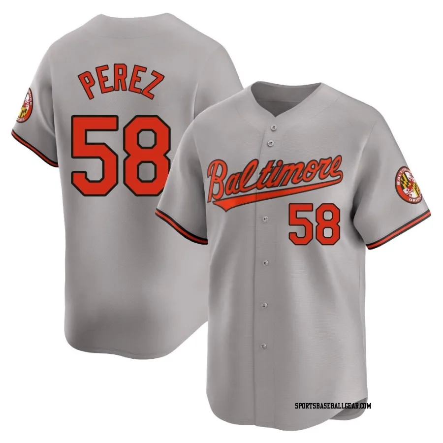 Cionel Perez Men's Baltimore Orioles Gray Limited Road Jersey